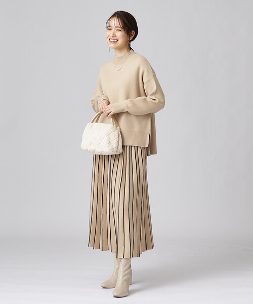 DRESKIP(ドレスキップ)の「◆【セットアップ可/洗える】もちもち ハイネックニット【ここちイージー】(ニット/セーター・レディース・ブラック/イエロー系その他/サンドベージュ/パープル系/ブルー/ブラック系2・02/03/04)」の19枚目の写真