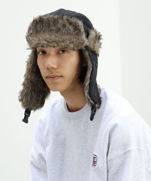 BEAMS HEART（ビームスハート）の「アビエイター キャップ（キャップ・メンズ・ブラック・ONE SIZE）」の2枚目の写真