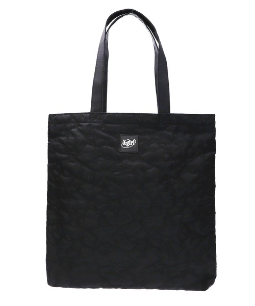 X-girl（エックスガール）の「QUILTED STAR TOTE BAG（トートバッグ・レディース・シルバー/ブラック・ONE SIZE）」の3枚目の写真