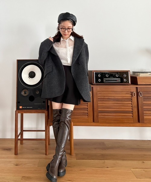 リリーブラウン ベルト付きシャギーオーバージャケット LILY BROWN（リリーブラウン）の「シャギーオーバージャケット