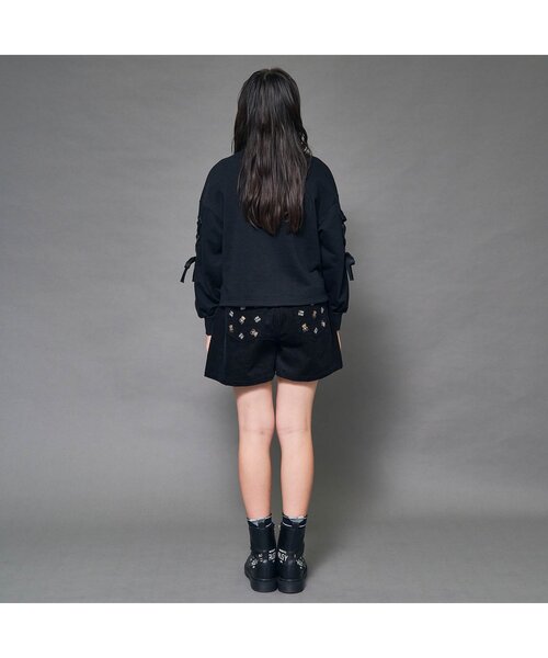 algy（アルジー）の「袖レースアップトレーナー（スウェット・キッズ・ピンク/ブラック/アイボリー・SMALL/XX-SMALL/MEDIUM/X-SMALL）」の5枚目の写真