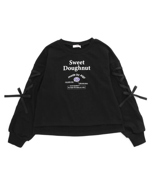 algy（アルジー）の「袖レースアップトレーナー（スウェット・キッズ・ピンク/ブラック/アイボリー・SMALL/XX-SMALL/MEDIUM/X-SMALL）」の6枚目の写真