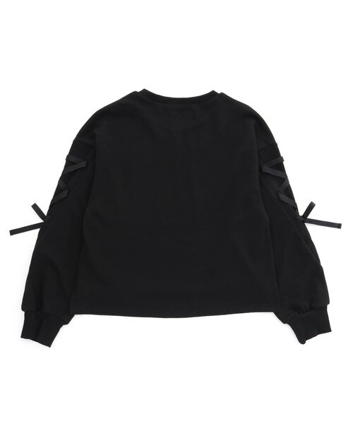 algy（アルジー）の「袖レースアップトレーナー（スウェット・キッズ・ピンク/ブラック/アイボリー・SMALL/XX-SMALL/MEDIUM/X-SMALL）」の7枚目の写真