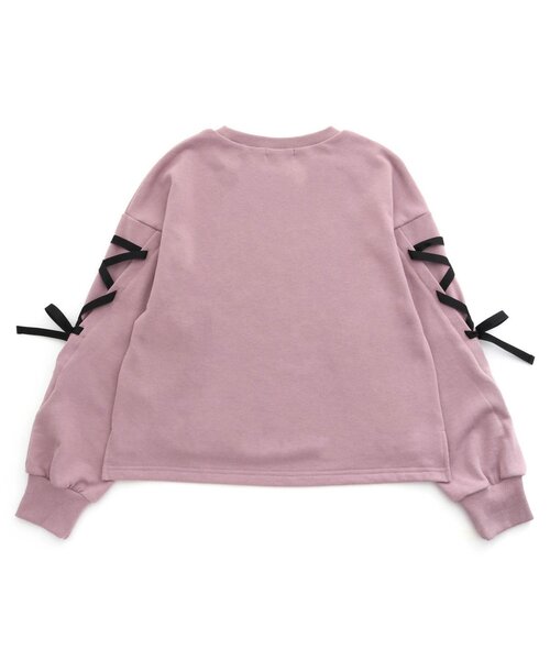 algy（アルジー）の「袖レースアップトレーナー（スウェット・キッズ・ピンク/ブラック/アイボリー・SMALL/XX-SMALL/MEDIUM/X-SMALL）」の9枚目の写真