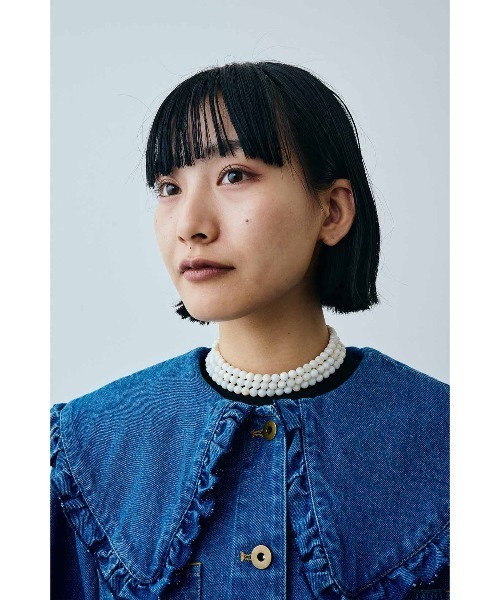 MEDE19F（メデジュウキュウ）の「ＭＥＤＥ１９Ｆ　フリル衿デニムシャツジャケット〈ユーズドブルー〉（デニムジャケット・レディース・ブルー・MEDIUM/LARGE）」の10枚目の写真