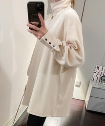 deux amour（ドゥーザムール）の「起毛ハイネックボタン袖チュニック（チュニック）」