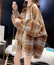 ゆったり オーバーサイズ チェック柄シャツ ネルシャツ