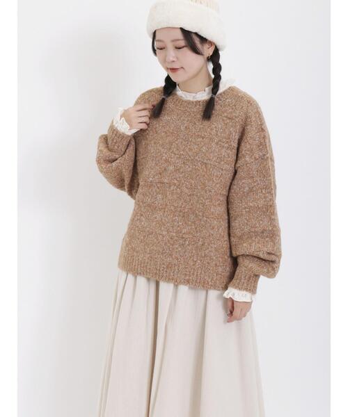 Samansa Mos2（サマンサ モスモス）の「リボン前後着ニットカーディガン（カーディガン/ボレロ・レディース・キナリ/オレンジ/チャコールグレー・F）」の9枚目の写真