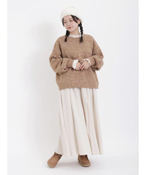 Samansa Mos2（サマンサ モスモス）の「リボン前後着ニットカーディガン（カーディガン/ボレロ・レディース・キナリ/オレンジ/チャコールグレー・F）」の12枚目の写真