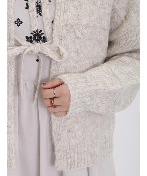 Samansa Mos2（サマンサ モスモス）の「リボン前後着ニットカーディガン（カーディガン/ボレロ・レディース・キナリ/オレンジ/チャコールグレー・F）」の20枚目の写真