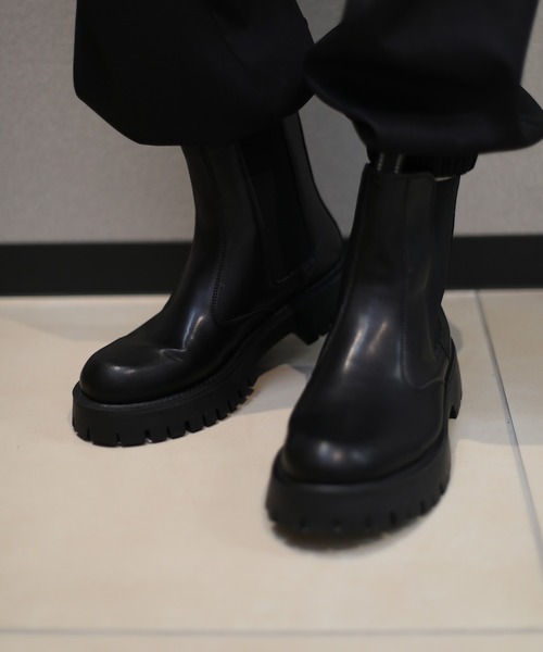 【shoes365】二層ステッチ厚底チェルシーブーツ（ブーツ）｜shoes365（シューズスリーシックスファイヴ） 7,249円