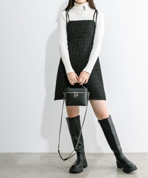 OLIVE des OLIVE（オリーブデオリーブ）の「ベーシックリブタートル　1032050470（ニット/セーター・レディース・チャコールグレー/ブラック/オフホワイト/ブラック系その他・FREE）」の5枚目の写真