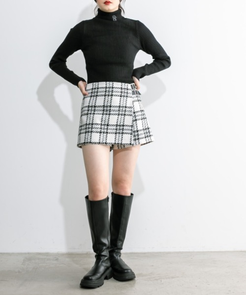 OLIVE des OLIVE（オリーブデオリーブ）の「ベーシックリブタートル　1032050470（ニット/セーター・レディース・チャコールグレー/ブラック/オフホワイト/ブラック系その他・FREE）」の11枚目の写真