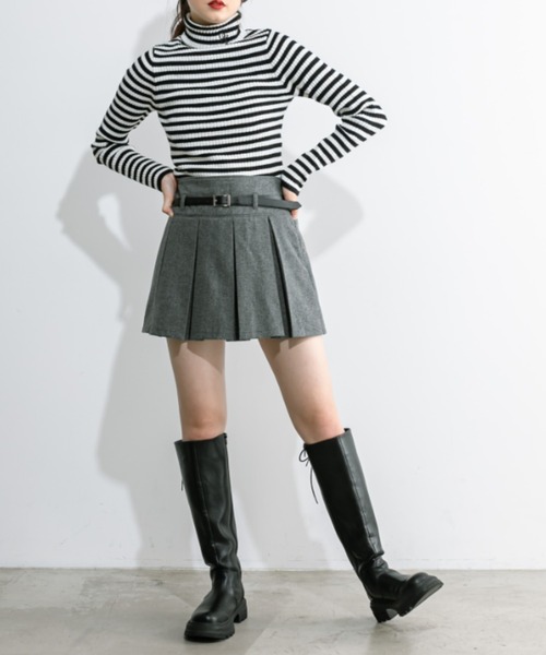 OLIVE des OLIVE（オリーブデオリーブ）の「ベーシックリブタートル　1032050470（ニット/セーター・レディース・チャコールグレー/ブラック/オフホワイト/ブラック系その他・FREE）」の20枚目の写真