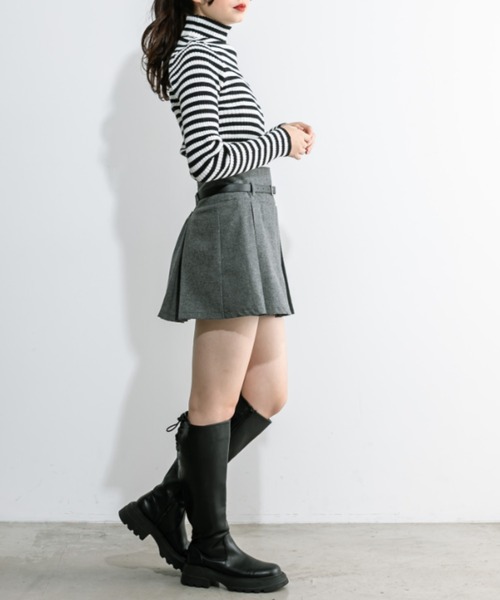 OLIVE des OLIVE（オリーブデオリーブ）の「ベーシックリブタートル　1032050470（ニット/セーター・レディース・チャコールグレー/ブラック/オフホワイト/ブラック系その他・FREE）」の21枚目の写真