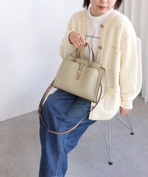 MIAN (ミアン)の「バイカラースクエア2wayトートバッグ(トートバッグ・レディース・ブラック/ピンク/ミント/ライトグレー・FREE)」の16枚目の写真