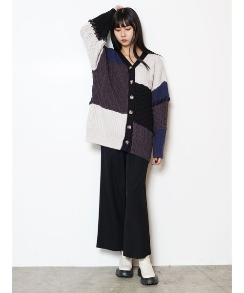 MURUA(ムルーア)の「2WAYブロッキングチュニックニット(ニット/セーター・レディース・ネイビー/グリーン・FREE)」の17枚目の写真