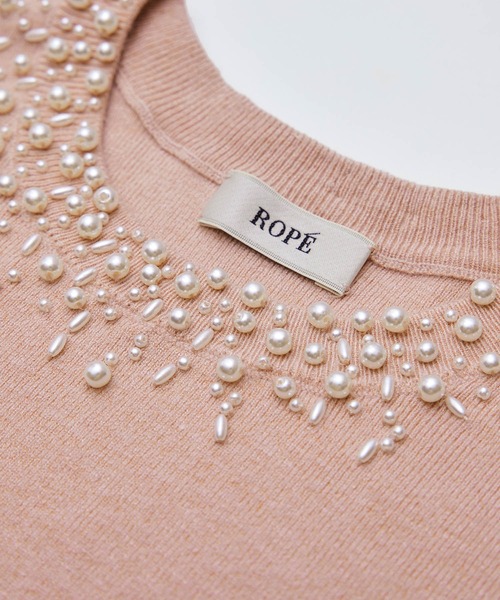 ROPE'（ロペ）の「パールディティールデザインニット（ニット/セーター・レディース・ブラック/ライトグリーン/ピンク・FREE）」の5枚目の写真