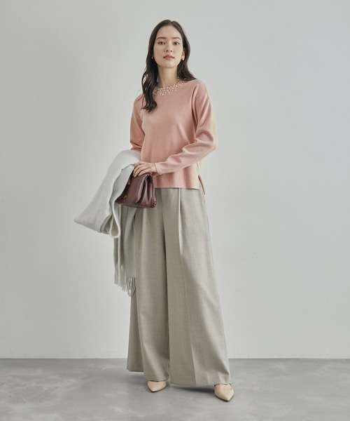 ROPE'（ロペ）の「パールディティールデザインニット（ニット/セーター・レディース・ブラック/ライトグリーン/ピンク・FREE）」の11枚目の写真