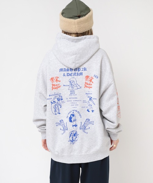 RNA（アールエヌエー）の「M2187 繁栄プリントパーカー（パーカー・レディース・アッシュグレー/ブラック/マスタード・MEDIUM）」の21枚目の写真