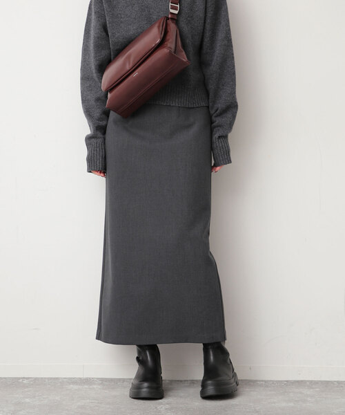 SLOBE IENA（スローブイエナ）の「裏起毛タイトスカート（スカート・レディース・ブラック/ライトグレー・38/36）」の2枚目の写真