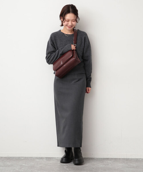 SLOBE IENA（スローブイエナ）の「裏起毛タイトスカート（スカート・レディース・ブラック/ライトグレー・38/36）」の5枚目の写真