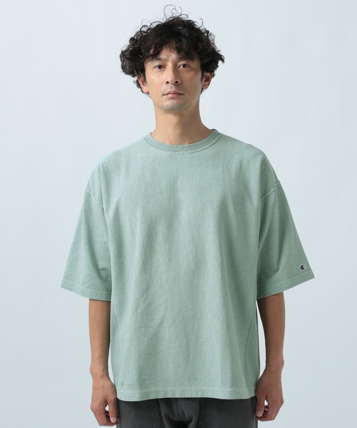 Champion（チャンピオン）の「【Champion(チャンピオン）】別注pigmentdye半袖Tシャツ（Tシャツ/カットソー・メンズ・チャコール/オフホワイト/ブルー系・MEDIUM/LARGE）」の9枚目の写真