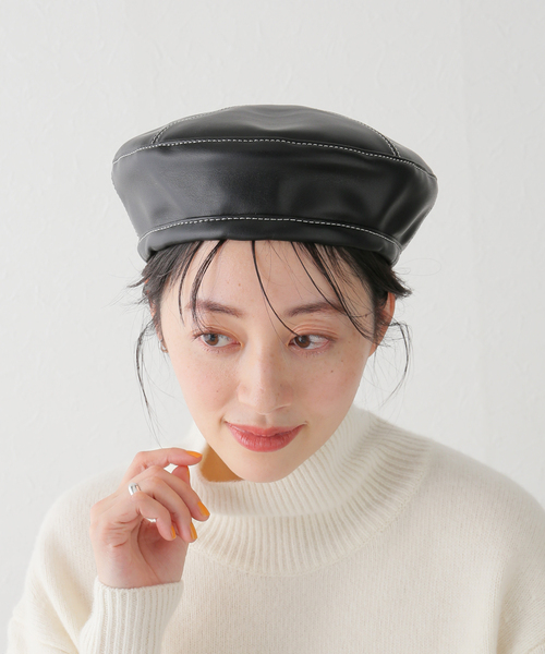 BRIE LEON（ブリーレオン）の「【BRIE LEON/ブリーレオン】ベレー　ブラック（ハンチング/ベレー帽・レディース・ブラック・FREE）」の9枚目の写真