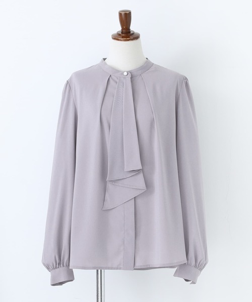 n'OrLABEL（ノアールレーベル）の「『ボウタイブラウス』（シャツ/ブラウス・レディース・ブラック/オフホワイト/グレー・1/2）」の9枚目の写真