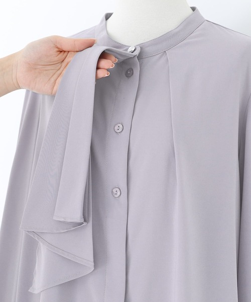 n'OrLABEL（ノアールレーベル）の「『ボウタイブラウス』（シャツ/ブラウス・レディース・ブラック/オフホワイト/グレー・1/2）」の4枚目の写真