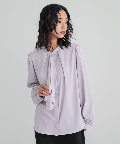 n'OrLABEL（ノアールレーベル）の「『ボウタイブラウス』（シャツ/ブラウス・レディース・ブラック/オフホワイト/グレー・1/2）」の19枚目の写真