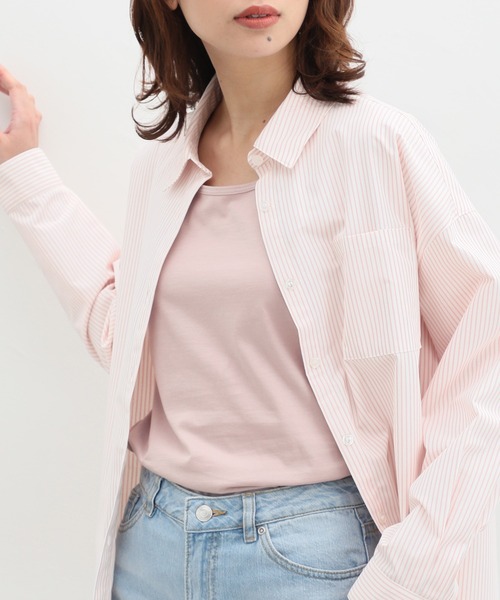 Honeys（ハニーズ）の「オーガニックタンクトップ（タンクトップ・レディース・グレー/ピンク/オフホワイト/ブラック/ベージュ/ミント/ネイビー/モカ/ブルーグリーン・LL/L/M/S）」の9枚目の写真