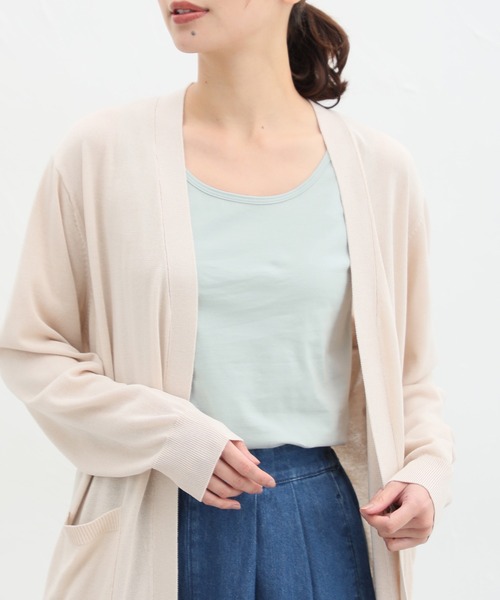 Honeys（ハニーズ）の「オーガニックタンクトップ（タンクトップ・レディース・グレー/ピンク/オフホワイト/ブラック/ベージュ/ミント/ネイビー/モカ/ブルーグリーン・LL/L/M/S）」の6枚目の写真