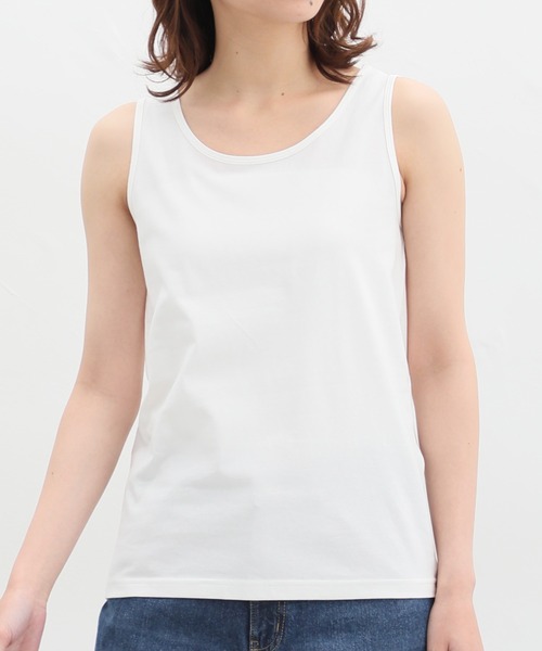 Honeys（ハニーズ）の「オーガニックタンクトップ（タンクトップ・レディース・グレー/ピンク/オフホワイト/ブラック/ベージュ/ミント/ネイビー/モカ/ブルーグリーン・LL/L/M/S）」の11枚目の写真