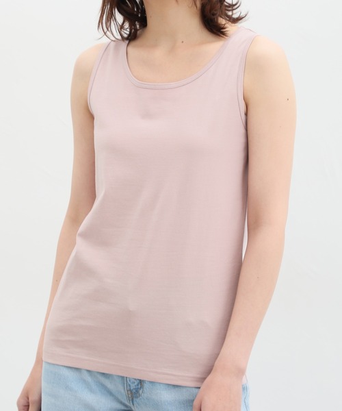 Honeys（ハニーズ）の「オーガニックタンクトップ（タンクトップ・レディース・グレー/ピンク/オフホワイト/ブラック/ベージュ/ミント/ネイビー/モカ/ブルーグリーン・LL/L/M/S）」の18枚目の写真