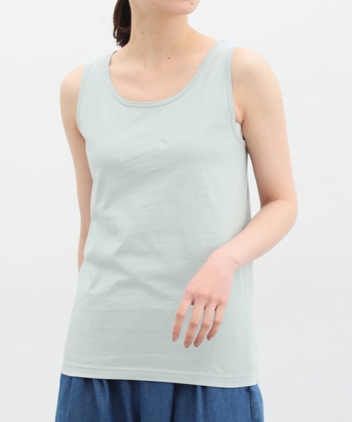 Honeys（ハニーズ）の「オーガニックタンクトップ（タンクトップ・レディース・グレー/ピンク/オフホワイト/ブラック/ベージュ/ミント/ネイビー/モカ/ブルーグリーン・LL/L/M/S）」の21枚目の写真