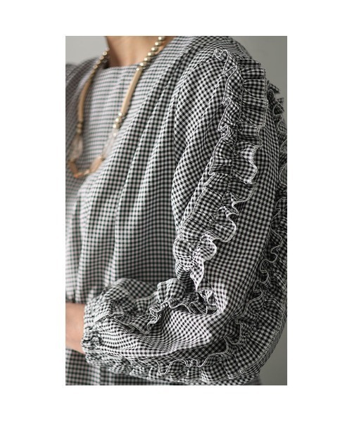 Sawa a la mode(サワアラモード)の「ギンガムチェック柄フリルスリーブトップス(その他トップス・レディース・チェック・FREE)」の9枚目の写真