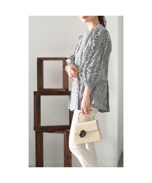 Sawa a la mode(サワアラモード)の「ギンガムチェック柄フリルスリーブトップス(その他トップス・レディース・チェック・FREE)」の16枚目の写真