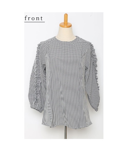 Sawa a la mode(サワアラモード)の「ギンガムチェック柄フリルスリーブトップス(その他トップス・レディース・チェック・FREE)」の20枚目の写真