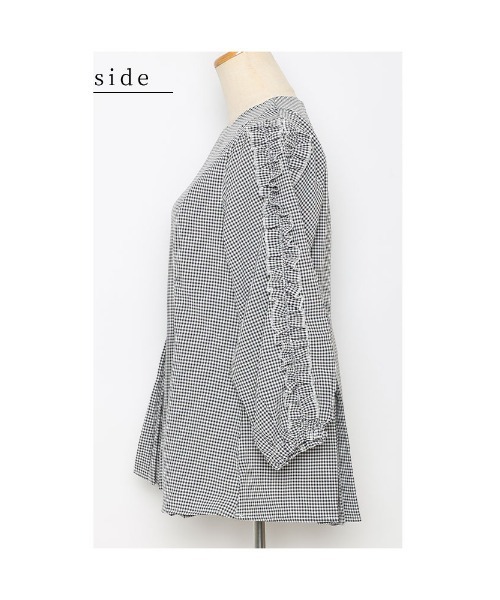 Sawa a la mode(サワアラモード)の「ギンガムチェック柄フリルスリーブトップス(その他トップス・レディース・チェック・FREE)」の21枚目の写真