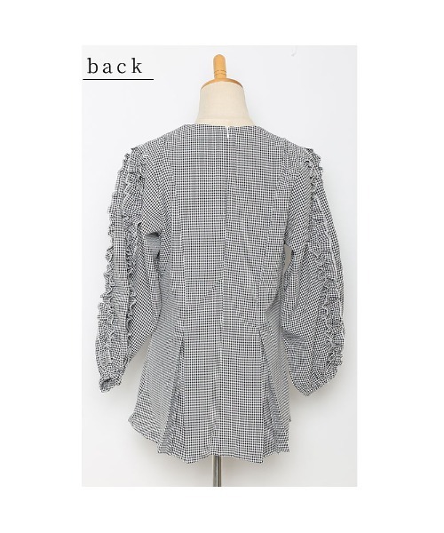 Sawa a la mode(サワアラモード)の「ギンガムチェック柄フリルスリーブトップス(その他トップス・レディース・チェック・FREE)」の22枚目の写真