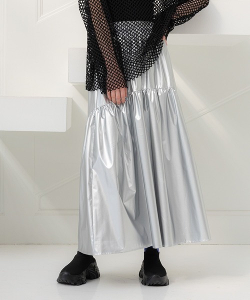 LAKOLE(ラコレ)の「アソートティアードスカート / 108150(スカート・レディース・ブラック/シルバー/オフホワイト/ブロンズ・SMALL/MEDIUM)」の3枚目の写真