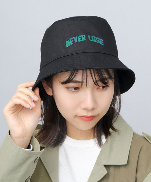 セール】NEVER LOSE ロゴ刺繍 バケットハット（ハット）｜A.M.S.