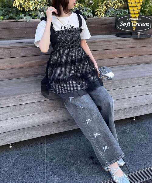 MAJESTIC LEGON(マジェスティックレゴン)の「マルチway肩リボンチュールビスチェ(ベスト・レディース・アイボリー/ブラック/ピンク/グレー/ブラック系その他/ホワイト系その他/ホワイト系その他2/A・MEDIUM)」の6枚目の写真