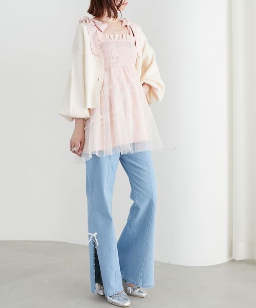 MAJESTIC LEGON(マジェスティックレゴン)の「マルチway肩リボンチュールビスチェ(ベスト・レディース・アイボリー/ブラック/ピンク/グレー/ブラック系その他/ホワイト系その他/ホワイト系その他2/A・MEDIUM)」の10枚目の写真