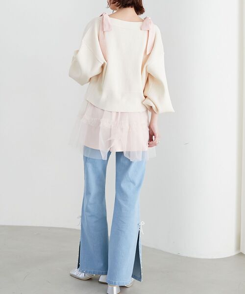 MAJESTIC LEGON(マジェスティックレゴン)の「マルチway肩リボンチュールビスチェ(ベスト・レディース・アイボリー/ブラック/ピンク/グレー/ブラック系その他/ホワイト系その他/ホワイト系その他2/A・MEDIUM)」の11枚目の写真