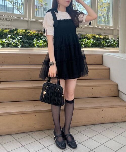 MAJESTIC LEGON(マジェスティックレゴン)の「マルチway肩リボンチュールビスチェ(ベスト・レディース・アイボリー/ブラック/ピンク/グレー/ブラック系その他/ホワイト系その他/ホワイト系その他2/A・MEDIUM)」の13枚目の写真