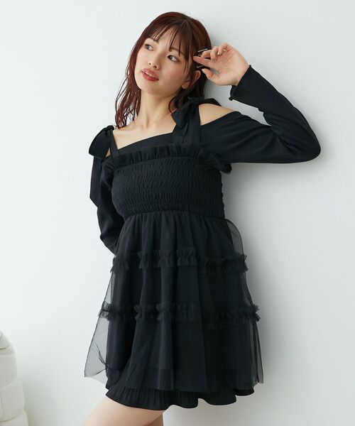 MAJESTIC LEGON(マジェスティックレゴン)の「マルチway肩リボンチュールビスチェ(ベスト・レディース・アイボリー/ブラック/ピンク/グレー/ブラック系その他/ホワイト系その他/ホワイト系その他2/A・MEDIUM)」の17枚目の写真