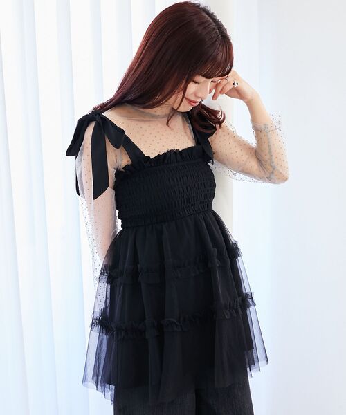 MAJESTIC LEGON(マジェスティックレゴン)の「マルチway肩リボンチュールビスチェ(ベスト・レディース・アイボリー/ブラック/ピンク/グレー/ブラック系その他/ホワイト系その他/ホワイト系その他2/A・MEDIUM)」の20枚目の写真