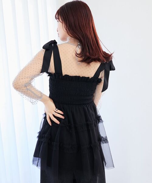 MAJESTIC LEGON(マジェスティックレゴン)の「マルチway肩リボンチュールビスチェ(ベスト・レディース・アイボリー/ブラック/ピンク/グレー/ブラック系その他/ホワイト系その他/ホワイト系その他2/A・MEDIUM)」の21枚目の写真